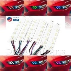 2015-2017 Ford Mustang RGBW LED Multi-Color Changing Headlight Accent DRL Set