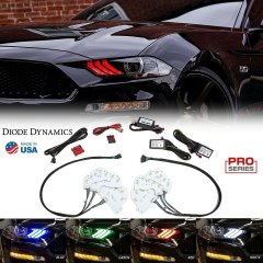 RGBW LED Multi-Color Changing Headlight Accent DRL Set For 2018-21 Ford Mustang