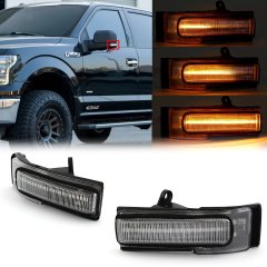 Clear Amber Sequential LED Light Side Mirror Turn Signal Lens For 15-20 F-150