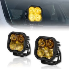 Diode Dynamics Stage Series 3" Combo Yellow Amber LED Aluminum Light Pod Pair