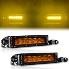 Diode Dynamics Stage Series 6" SAE Fog Yellow Amber LED Light Aluminum Bar PAIR