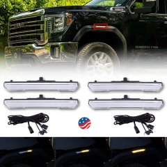 Diode Dynamics Clear LED Sequential Sidemarker Lenses for 2020-22 GMC Sierra HD