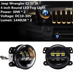 4" inch 30W  LED Fog Light Driving Lamp DRL For 2007-2015 Jeep Wrangler JK CJ TJ