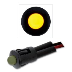 1/4" Amber LED Snap-In Dash Switch Indicator Pilot Light Lamp 12v Car Truck Each