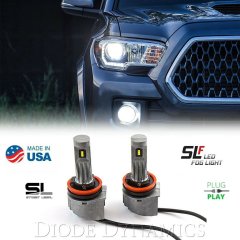 H11 SLF LED Fog Light Lamp Bulb 6000K 780LM Cool White Street Legal Pair