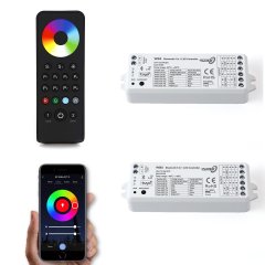 Bluetooth Phone iOS Android RGB LED Color Change Module Pair & 4-Zone Remote
