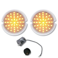 1951-1953 GMC Truck LED Clear Park Light Turn Signal Lamp Lens w/ Flasher PAIR