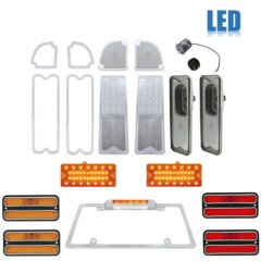 69-70 Chevy & GMC Truck LED Clear Tail Marker Park License Amber Lamp Lenses Set