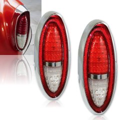 Red LED Tail Clear Back Up Light Lens Assembly PAIR for 1954 Chevy Passenger Car