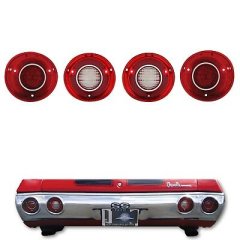 72 Chevy Chevelle SS & Malibu LED Rear Tail Reverse Back Up Light Lamp Lens Set