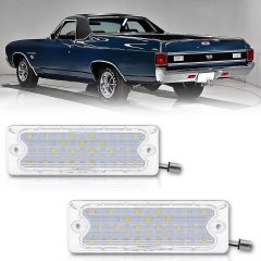 Clear White LED Tail Reverse Back Up Light Lens Pair for 1969-72 Chevy El Camino