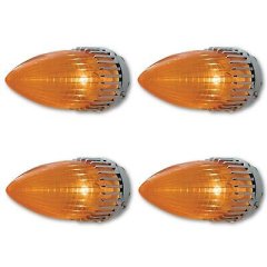 Amber Flush Mount Rear Tail Brake Light Lens Assembly Set of 4 for 59 Cadillac