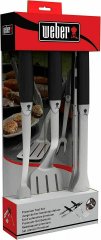 Weber Uline 3Pc Tool Grill BBQ Grilling Set 18 Inch Premium Heavy Duty Stainless