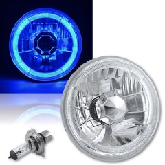 5-3/4 Blue Halo Halogen H4 Bulb Headlight Angel Eye LED Fits: Harley Motorcycle