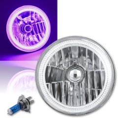 7" Halogen Motorcycle Purple COB LED Halo H4 Light Bulb Headlight: Harley