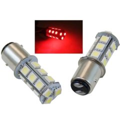 Pair #1157 Red 18 SMD LED 12V Tail Light Rear Brake Stop Turn Signal Lamp Bulbs