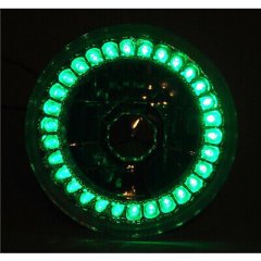 5-3/4 Halogen Motorcycle Green LED Halo Ring H4 Light Bulb Headlight For: Harley