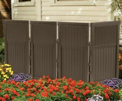 Suncast FSW4423 Backyard and Garden Patio Rust-Resistant Screen Gate/Fence, Java