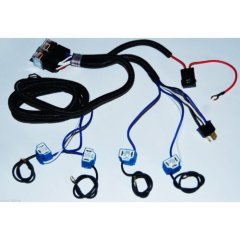 Ceramic H4 Headlight Relay Wiring Harness 4 Headlamp Light Bulb Socket Plugs 4X6