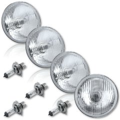 5-3/4 Stock H4 Halogen Light Bulb Headlight Super White 55/60W Headlamp Set Of 4