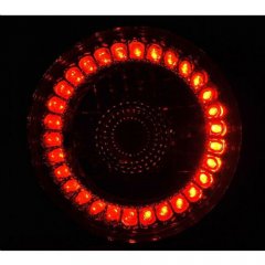 5-3/4" Red LED Angel Eye Motorcycle Halo Projector Headlight Turn Signal Light