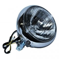 7" Motorcycle Crystal Headlight Light Housing Chrome Bucket Assembly Fits Harley