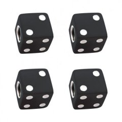 Dice Valve Caps - Black w/ White Dots | Valve Stem Caps