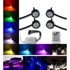 Multi-Color Changing LED Shift RGB SMD Rock Light Set of 4 Fits Jeep Truck SUV Octane Lighting