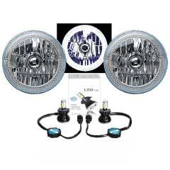 7 Inch White COB LED Halo Angel Eye Headlights 4000 Lumens LED Light Bulb Headlamp Pair Octane Lighting