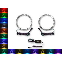 150mm Headlight Multi-Color Changing LED Shift RGB Angel Eye Halo Ring NC Pair Octane Lighting