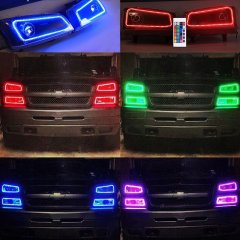 03-06 Chevy Silverado Multi-Color Changing Shift LED RGB Headlight Halo Ring Set Octane Lighting