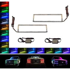 89-99 Chevy GMC Truck Color Changing LED RGB Lower Headlight Halo Rings Pair Octane Lighting