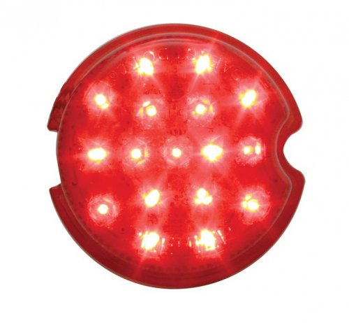 17 LED Vintage Round Stop, Turn / Tail Light - Flush Mount w/ Red LED/Red Lens | Stop / Turn