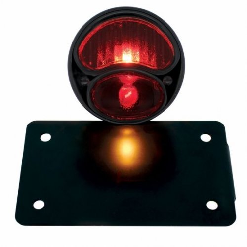 1928 Ford Model "A" Tail Light - Horizontal w/ Black Rim/Black Housing | Motorcycle Products