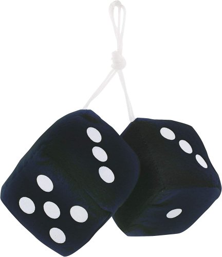 3" x 3" Fuzzy Dice - Black | Fuzzy Dices