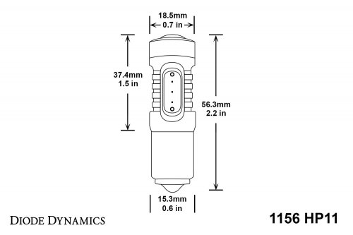 1156 LED Bulb HP11 LED Amber Single Diode Dynamics