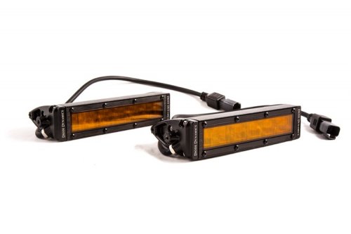 6 Inch LED Light Bar Single Row Straight SS6 Amber Wide Light Bar Pair Diode Dynamics