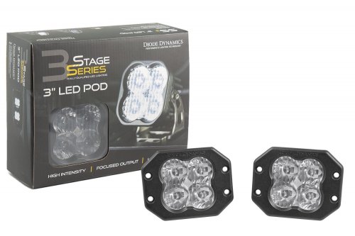 Worklight SS3 Pro White SAE Fog Flush Pair Diode Dynamics