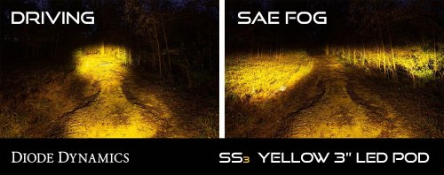 Worklight SS3 Pro Yellow SAE Fog Flush Pair Diode Dynamics