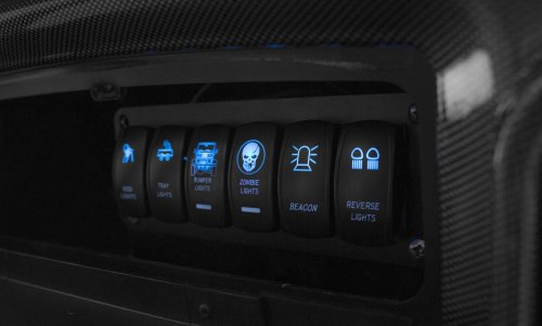 LED Rocker Switch with Blue LED Radiance Train Horn Race Sport Lighting