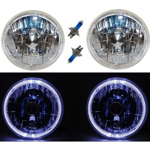 OCTANE LIGHTING 7" H6024 / 6014 Halogen White Led Halo Ring Sw H4 Light Bulb ...