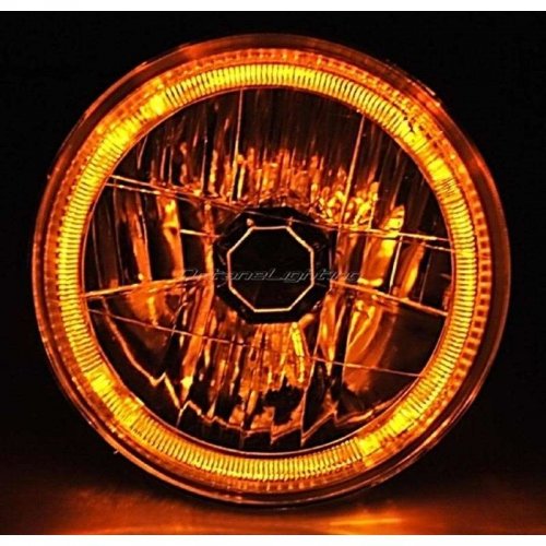 OCTANE LIGHTING 7" H6024 / 6014 Halogen Amber Led Halo Ring H4 Light Bulb Ang...