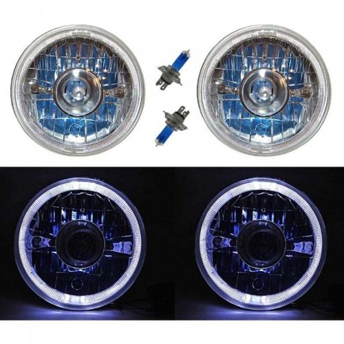 OCTANE LIGHTING 7" H6024 / 6014 Halogen White Led Halo Ring Sw H4 Angel Eye P...