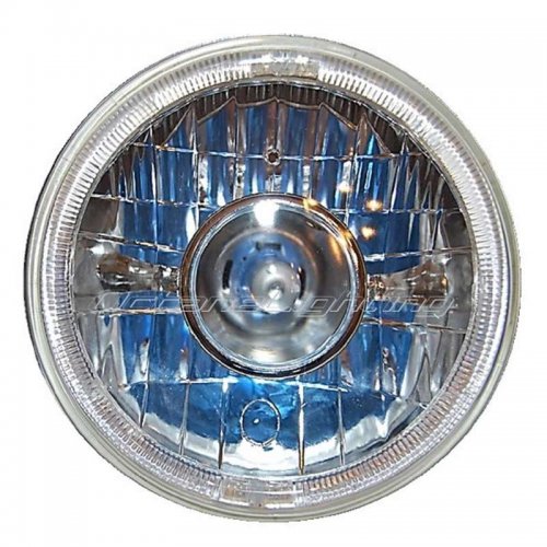 OCTANE LIGHTING 7" Projector Halogen H4 Headlight Headlamp White Led Halo Ang...