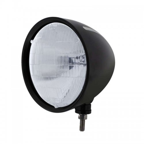 Black "BILLET" Style Groove Headlight - H6014/Seal Beam | Headlight Components