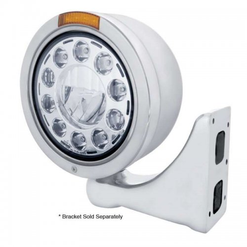 LED 7" Stainless Steel "BULLET" Half-Moon Headlight | Headlight - Complete Kits