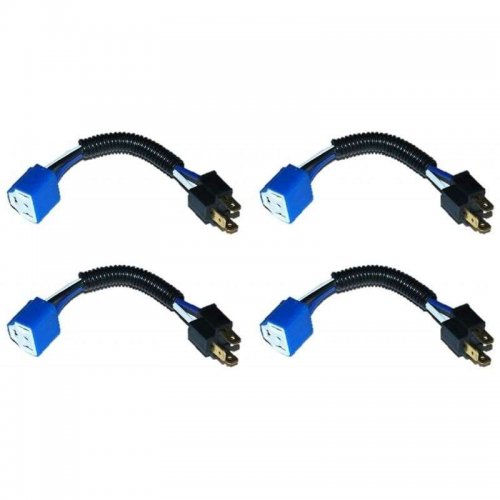 5PCS Auto 3-Wire Cable 3 Pin H4 Crockery Relay Socket Blue for Wiring Harness