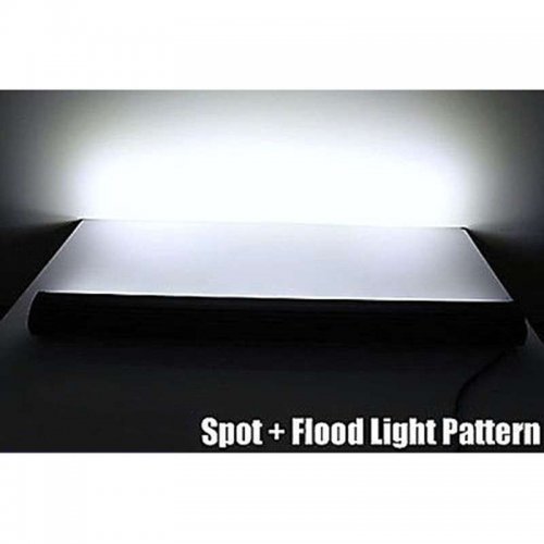50" 300W White 4D Dual Row 100-LED Spot Flood Light Bar w/ Switch Off Road Truck
