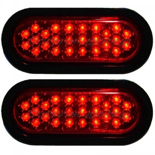 6" OVAL 26-RED LED PANEL WITH BLACK GROMMET TRAILER LIGHT