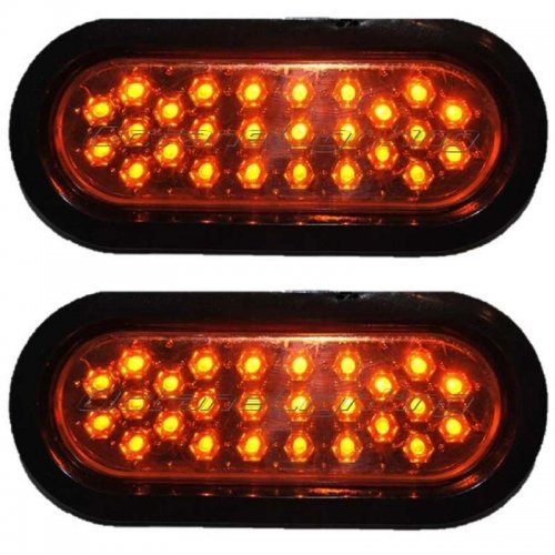 6" OVAL 26-AMBER LED PANEL WITH BLACK GROMMET TRAILER LIGHT